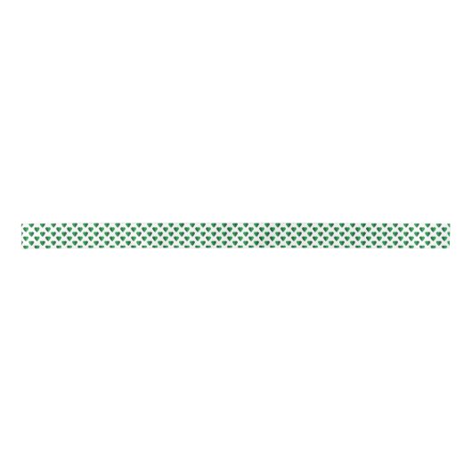 Minimalist Green Split Heart Pattern サテンリボン (正面)