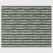 Minimalist Green Tribal Stripe ラッピングペーパー (フラット)