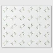 Minimalist Green Watercolor Joy Wreath ラッピングペーパー (フラット)