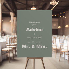 Minimalist Green Wedding Advice and Well Wishes  ポスター