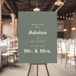 Minimalist Green Wedding Advice and Well Wishes  ポスター