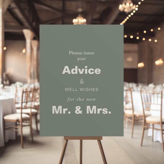 Minimalist Green Wedding Advice and Well Wishes  ポスター