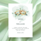 Minimalist green wedding ring  招待状