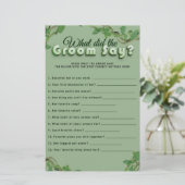 Minimalist Greenery Bridal Shower Groom Quiz Game (スタンド正面)