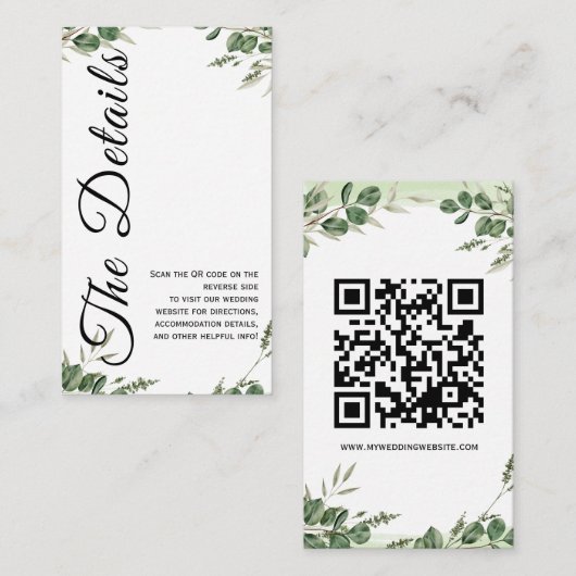 Minimalist Greenery Invitation Card エンクロージャーカード (正面/裏面)