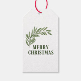 Minimalist Greenery Merry Christmas Gift Tag ギフトタグ