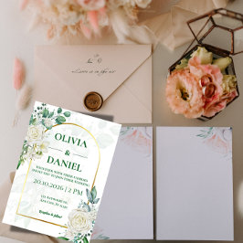 Minimalist Greenery Wedding Invitation Card 招待状