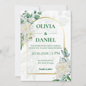 Minimalist Greenery Wedding Invitation Card 招待状 (正面)