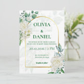 Minimalist Greenery Wedding Invitation Card 招待状 (スタンド正面)