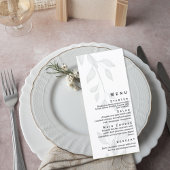 Minimalist Greenery Wedding Menu メニュー