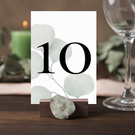 Minimalist Greenery Wedding Table Number Card テーブルナンバー
