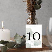 Minimalist Greenery Wedding Table Number Card テーブルナンバー