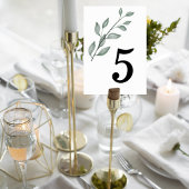 Minimalist Greenery Wedding Table Number Card テーブルナンバー