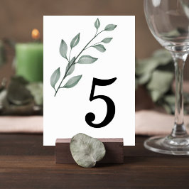 Minimalist Greenery Wedding Table Number Card テーブルナンバー