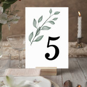 Minimalist Greenery Wedding Table Number Card テーブルナンバー