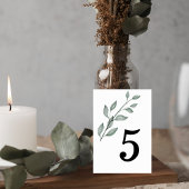 Minimalist Greenery Wedding Table Number Card テーブルナンバー