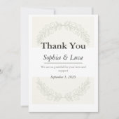 Minimalist Greenery Wedding Thank You Card  サンキューカード (正面)