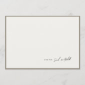 Minimalist Greige Border Personalized Script ノートカード (正面)