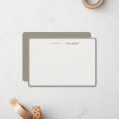 Minimalist Greige Personalized Script Rounded ノートカード (正面/裏面インサイチュ)