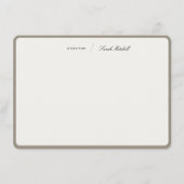 Minimalist Greige Personalized Script Rounded ノートカード (正面)