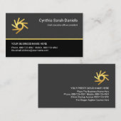 Minimalist Grey Black Gold Line CEO 名刺 (正面/裏面)