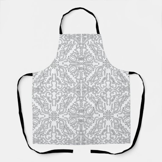 Minimalist Grey Floral Pattern エプロン (正面)