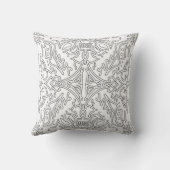 Minimalist Grey Floral Pattern クッション (裏面)