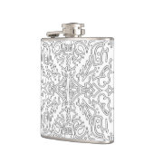 Minimalist Grey Floral Pattern フラスク (左)