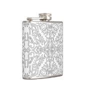 Minimalist Grey Floral Pattern フラスク (右)