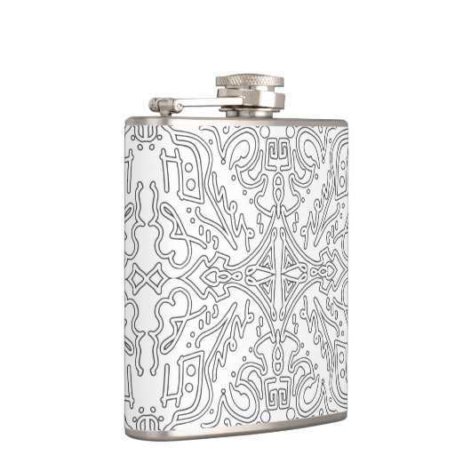 Minimalist Grey Floral Pattern フラスク (右)