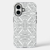 Minimalist Grey Floral Pattern Case-Mate iPhoneケース (裏面)