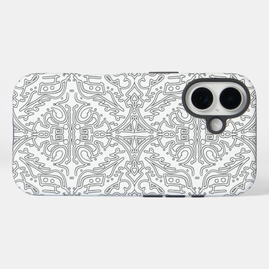 Minimalist Grey Floral Pattern Case-Mate iPhoneケース (裏面 (横))