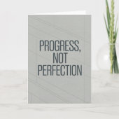 Minimalist Grey "Progress Not Perfection" card カード (正面)