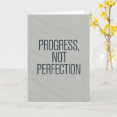 Minimalist Grey "Progress Not Perfection" card カード (黄色い花)
