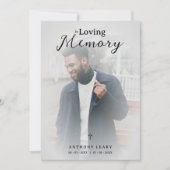 Minimalist Grey Transparency Overlay Photo Funeral 招待状 (正面)