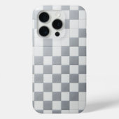 Minimalist Grey &White Checkered Phone Case Modern Case-Mate iPhoneケース (裏面)