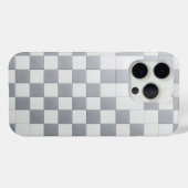 Minimalist Grey &White Checkered Phone Case Modern Case-Mate iPhoneケース (裏面 (横))
