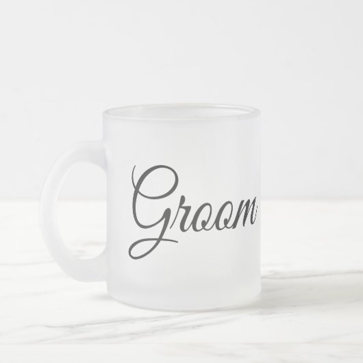 Minimalist Groom Frosted Glass Mug フロストグラスマグカップ (左)