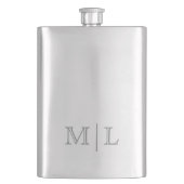 Minimalist Groomsman Gift Monogrammed フラスク (正面)