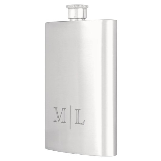 Minimalist Groomsman Gift Monogrammed フラスク (左)