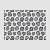 Minimalist Groovy Black and White Daisy Flowers 薄葉紙 (正面)