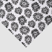 Minimalist Groovy Black and White Daisy Flowers 薄葉紙 (詳細)