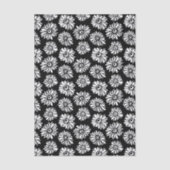 Minimalist Groovy Black and White Daisy Pattern 薄葉紙 (正面)