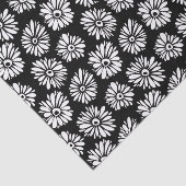 Minimalist Groovy Black and White Daisy Pattern 薄葉紙 (詳細)