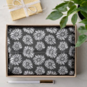 Minimalist Groovy Black and White Daisy Pattern 薄葉紙 (ギフト)