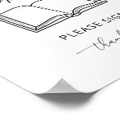 Minimalist Guest Book Sign Baby Shower ポスター (角)