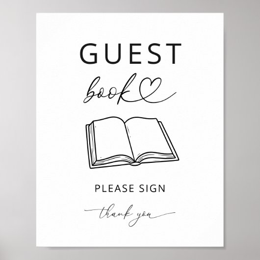 Minimalist Guest Book Sign Baby Shower ポスター (正面)