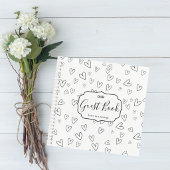 Minimalist Guest Book with Hand-Drawn Hearts ノートブック