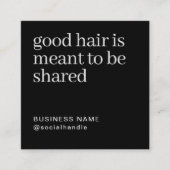 Minimalist Hair Salon Refer a Friend QR Code  スクエア名刺 (正面)