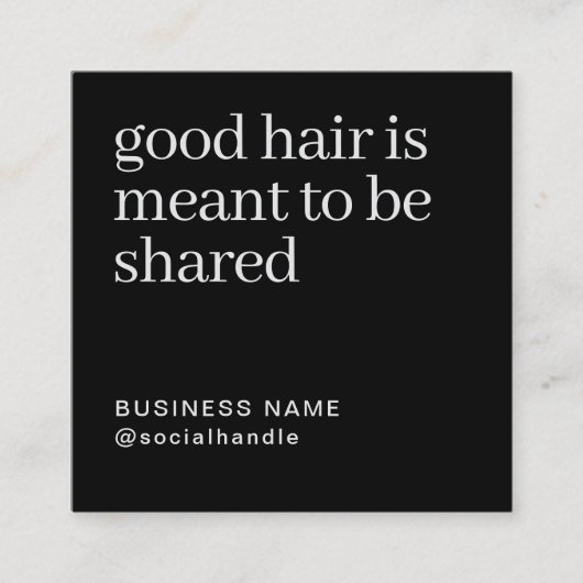 Minimalist Hair Salon Refer a Friend QR Code  スクエア名刺 (正面)